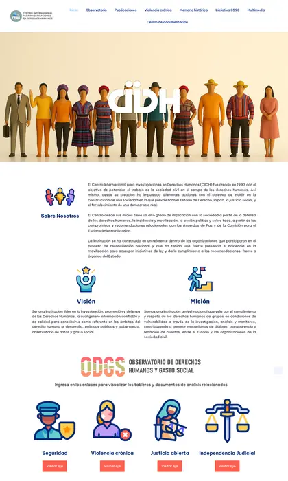 Página web diseñada por Blue Ark Solutions para CiiDH, centro de investigaciones en derechos humanos