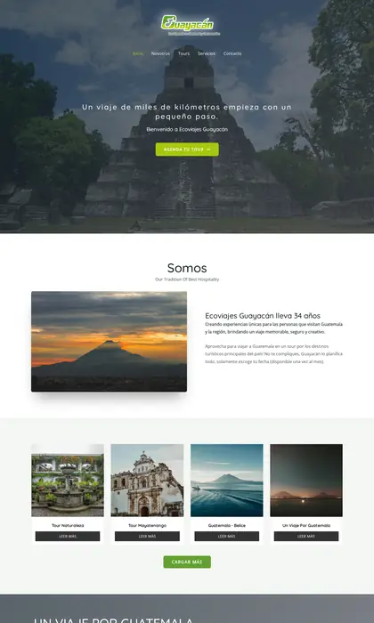 Página web diseñada por Blue Ark Solutions para Eco Viajes Guayacán