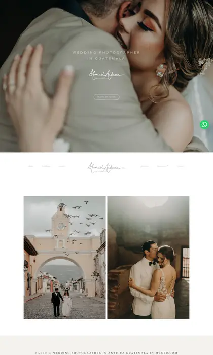Página web diseñada por Blue Ark Solutions para Manuel Aldana, fotógrafo de bodas en Guatemala