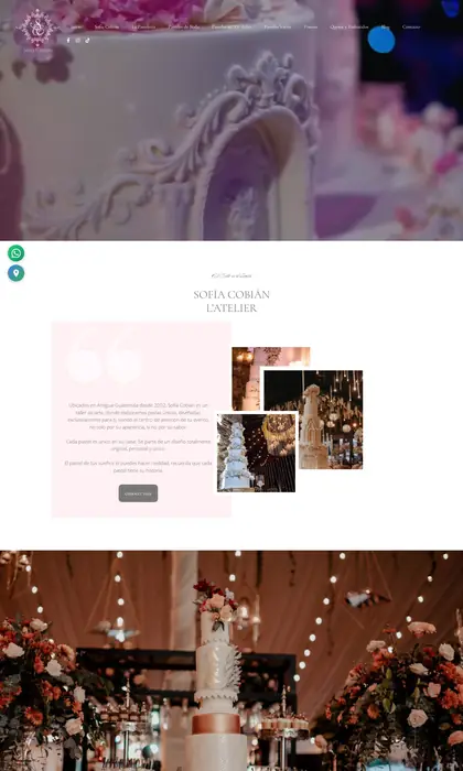 Página web diseñada por Blue Ark Solutions para Sofía Cobián, pastelería en Antigua Guatemala