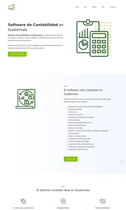 Página web diseñada por Blue Ark Solutions para Software Contable GT, software de contabilidad en Guatemala