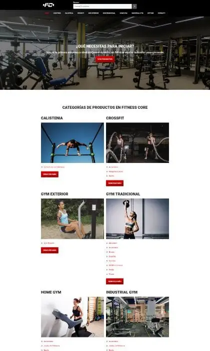 Página web para Fitness Core, gimnasio en Guatemala