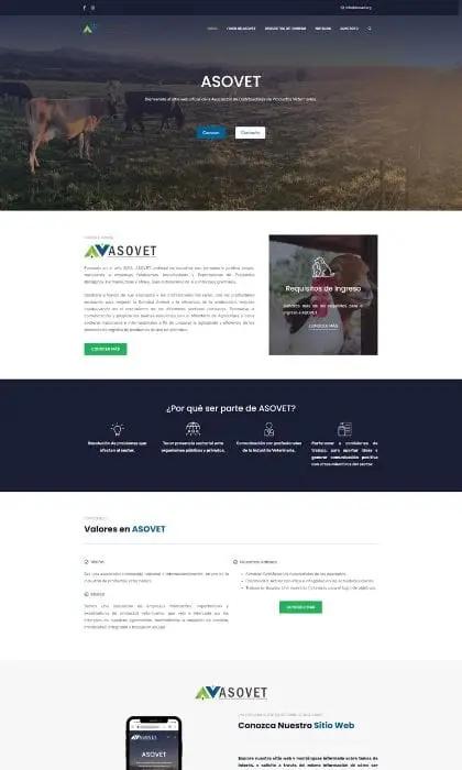 Página web para ASOVET, asociación de veterinarios de Guatemala