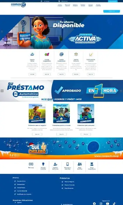 Página web para Cooperativa Coopach en Guatemala
