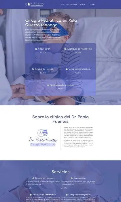 Página web para el Dr. Pablo Fuentes, cirujano pediatra en Xela