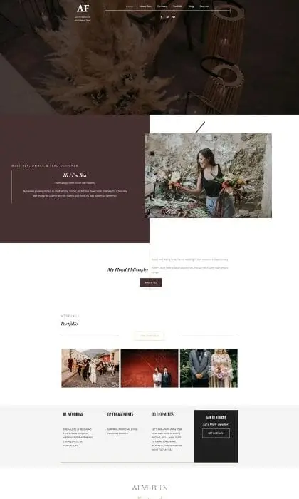 Página web para Addy Florales Weddings, floristería para bodas