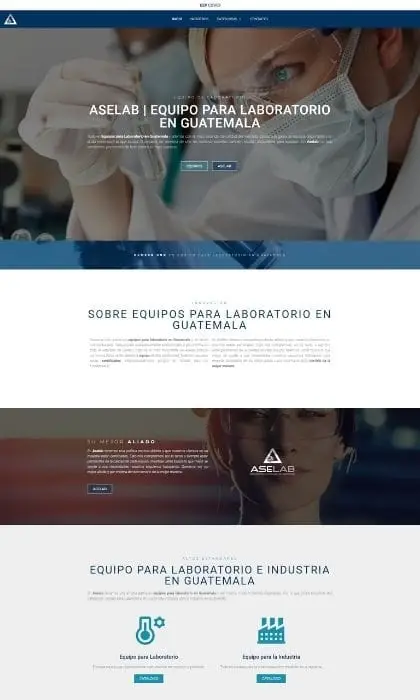 Página web para Aselab, laboratorio de análisis en Guatemala