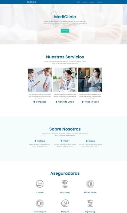 Plantilla de sitio web para clínicas médicas