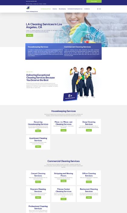 Commercial Cleaning Services, Maid Services LA Página Web en Estados Unidos por Blue Ark Solutions